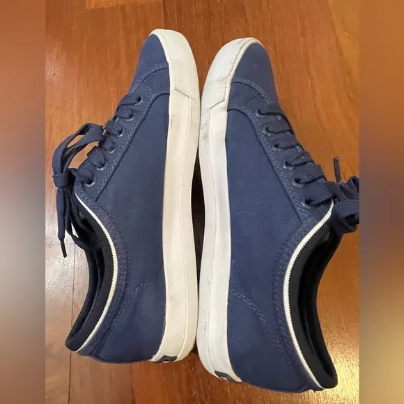 NAUTICA sneakers canvas navy blue mens 8 shoes low boys lace-up boat shoe loafer