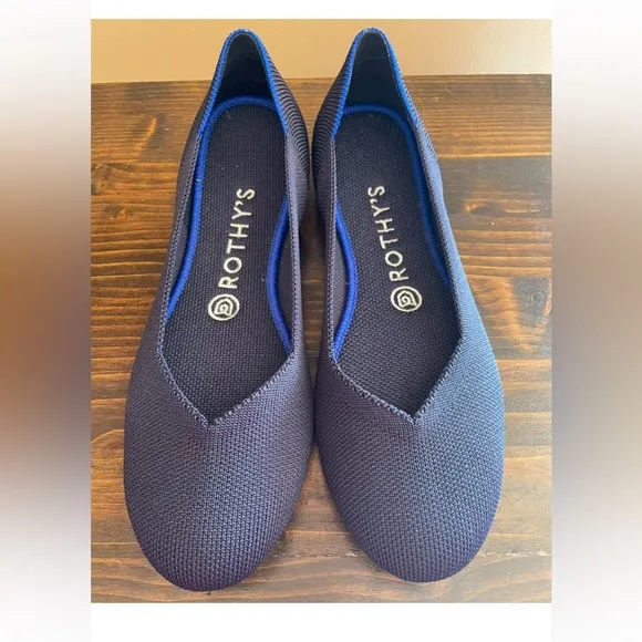 New Rothy's Blue Ballet Flats Classic Design Women’s Size 8