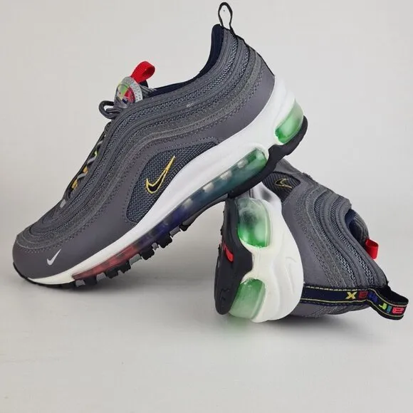 Nike Air Max 97 EOI GS Grey Black Sneaker Unisex Shoe SZ 7Y = 8.5 Woman