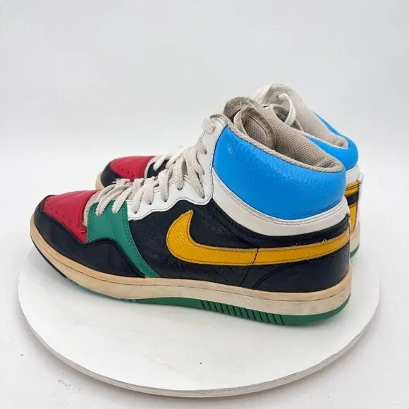 Nike Court Force High Men Size 9.5 311206-071 Infrared White Yellow Green Shoes