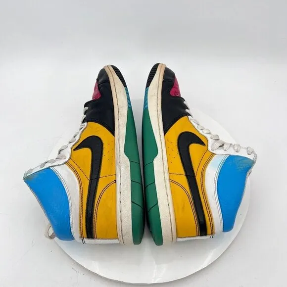 Nike Court Force High Men Size 9.5 311206-071 Infrared White Yellow Green Shoes