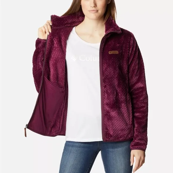 NWOT Columbia Women's Fire Side II Sherpa Full Zip Fleece Marionberry - Medium
