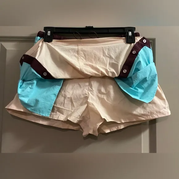NWT Free People FP Movement Levels Hike Skort Size XS Tan/Blue/Purple