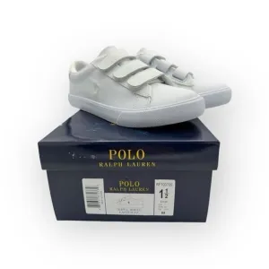 NWT Polo Ralph Lauren Kids Triple Eastern EZ Sneaker Shoes White Size 1.5M