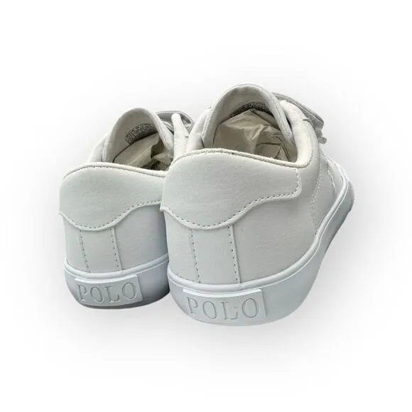 NWT Polo Ralph Lauren Kids Triple Eastern EZ Sneaker Shoes White Size 1.5M