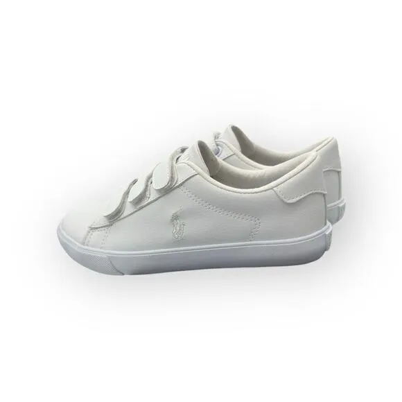NWT Polo Ralph Lauren Kids Triple Eastern EZ Sneaker Shoes White Size 1.5M