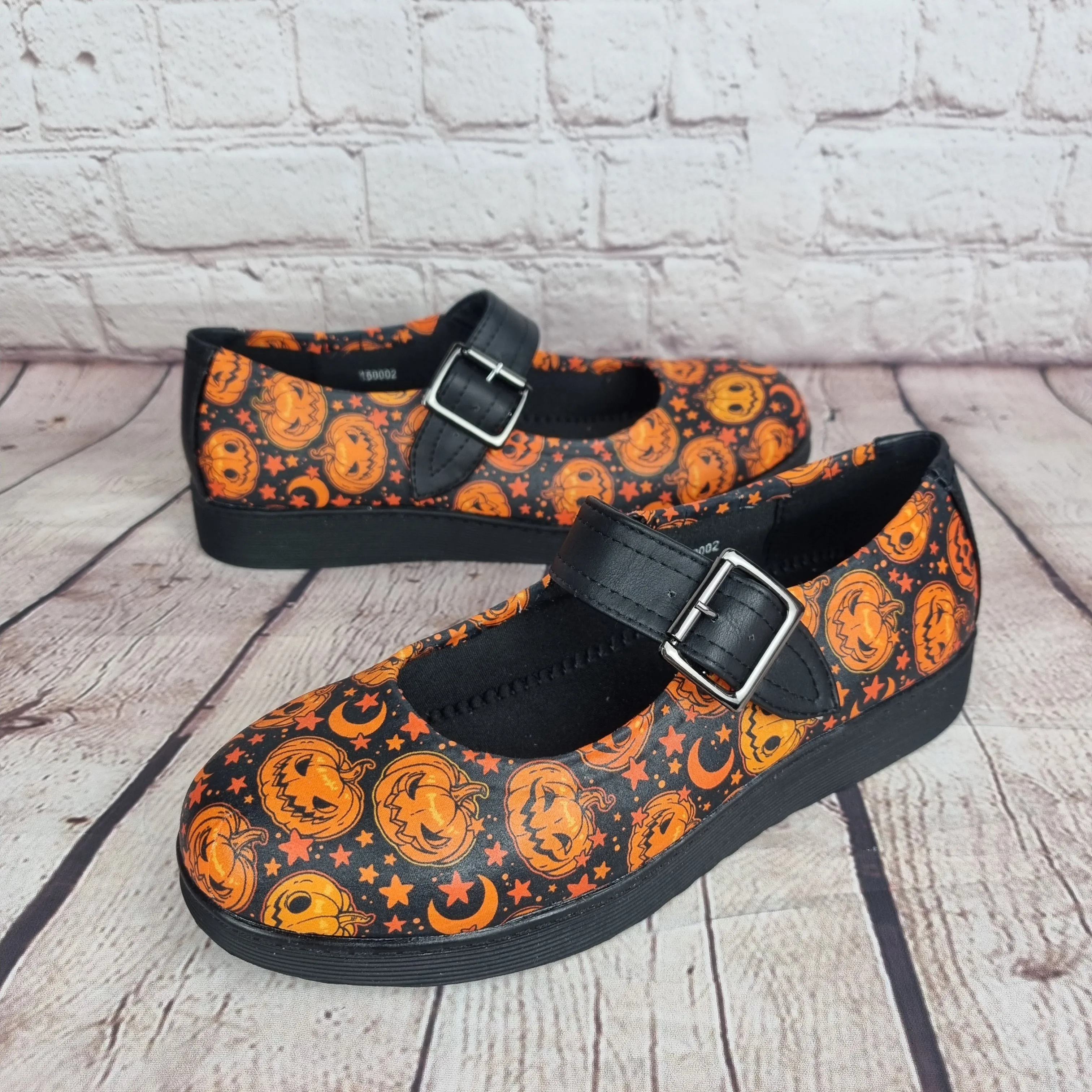 Orange Jack O Lantern Mary Jane's Pumps