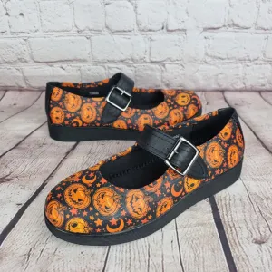Orange Jack O Lantern Mary Jane's Pumps