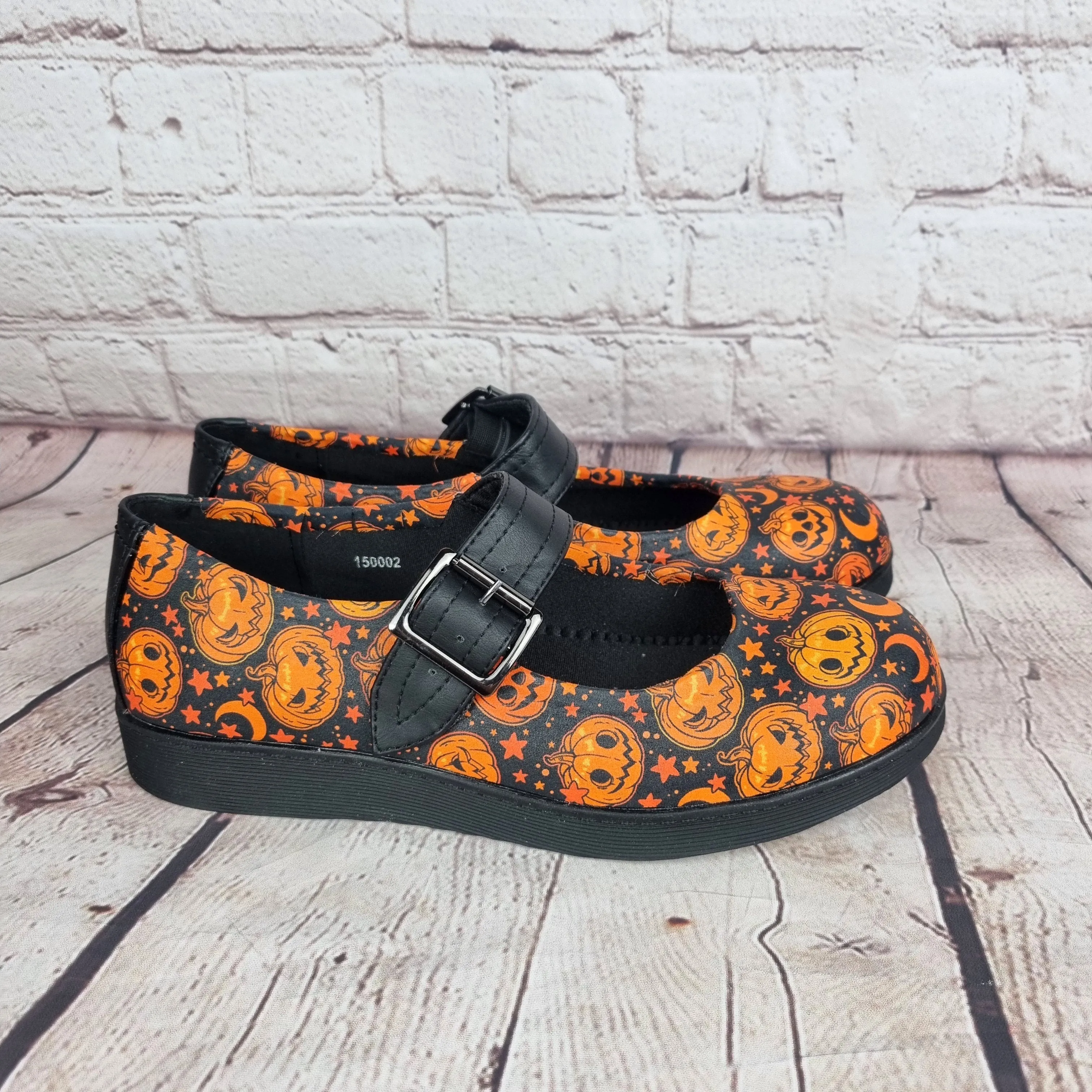 Orange Jack O Lantern Mary Jane's Pumps
