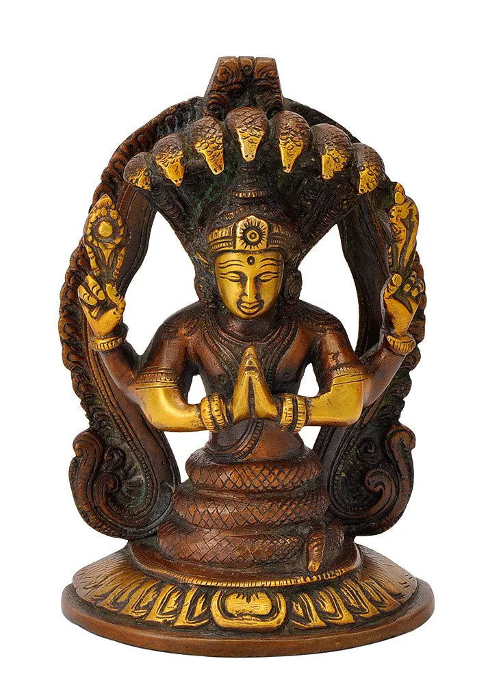 Patanjali Statue in Golden Brown Color Finish