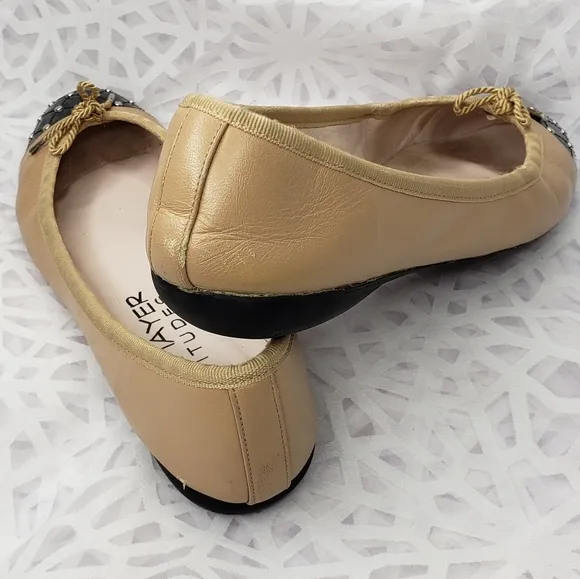 Paul Mayer Attitudes Iconic Ballet Flat Quilted Studs Bow Balletcore Coquette 7