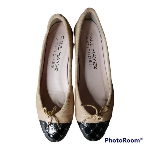Paul Mayer Attitudes Iconic Ballet Flat Quilted Studs Bow Balletcore Coquette 7