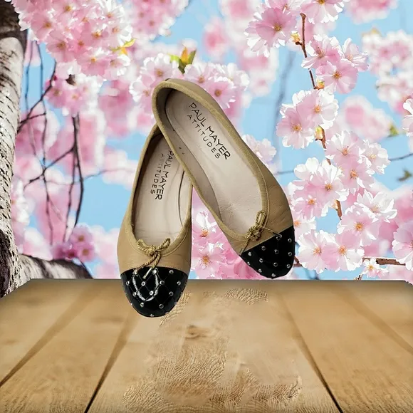 Paul Mayer Attitudes Iconic Ballet Flat Quilted Studs Bow Balletcore Coquette 7