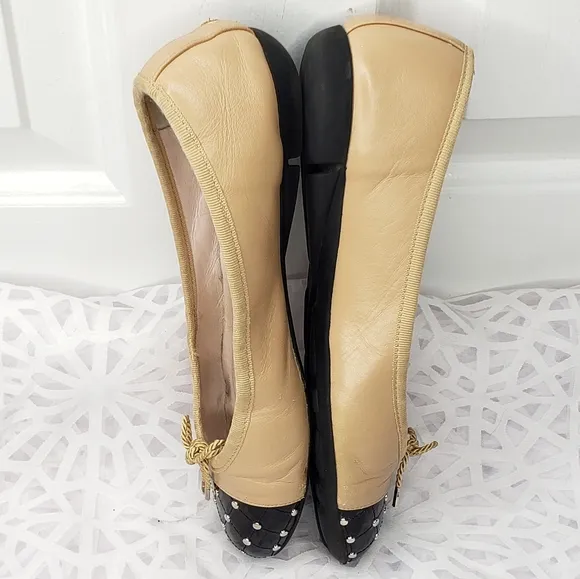 Paul Mayer Attitudes Iconic Ballet Flat Quilted Studs Bow Balletcore Coquette 7