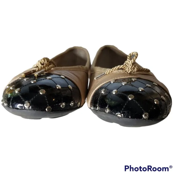 Paul Mayer Attitudes Iconic Ballet Flat Quilted Studs Bow Balletcore Coquette 7