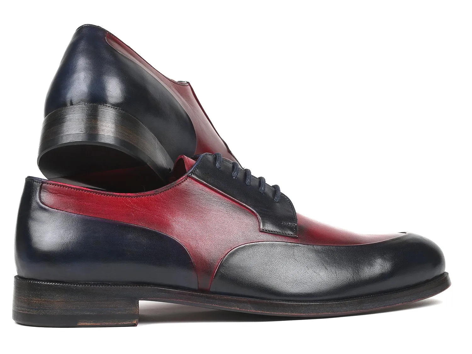 Paul Parkman Men's Derby Shoes in Bordeaux & Navy