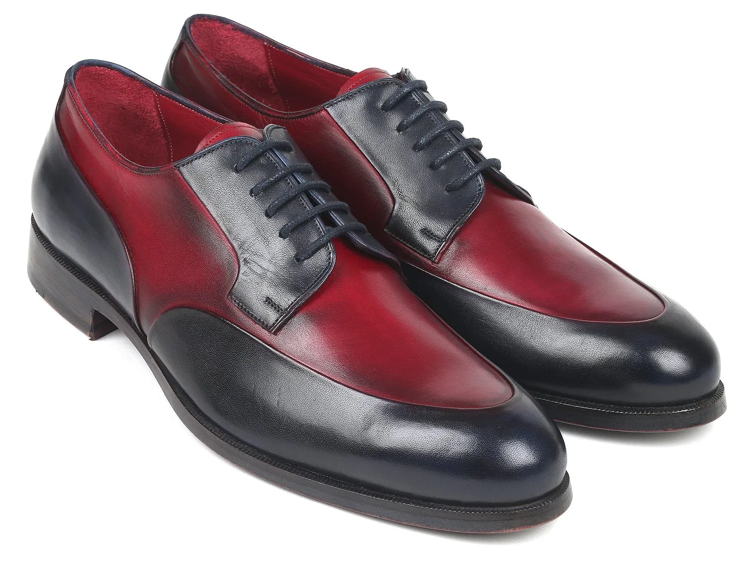 Paul Parkman Men's Derby Shoes in Bordeaux & Navy