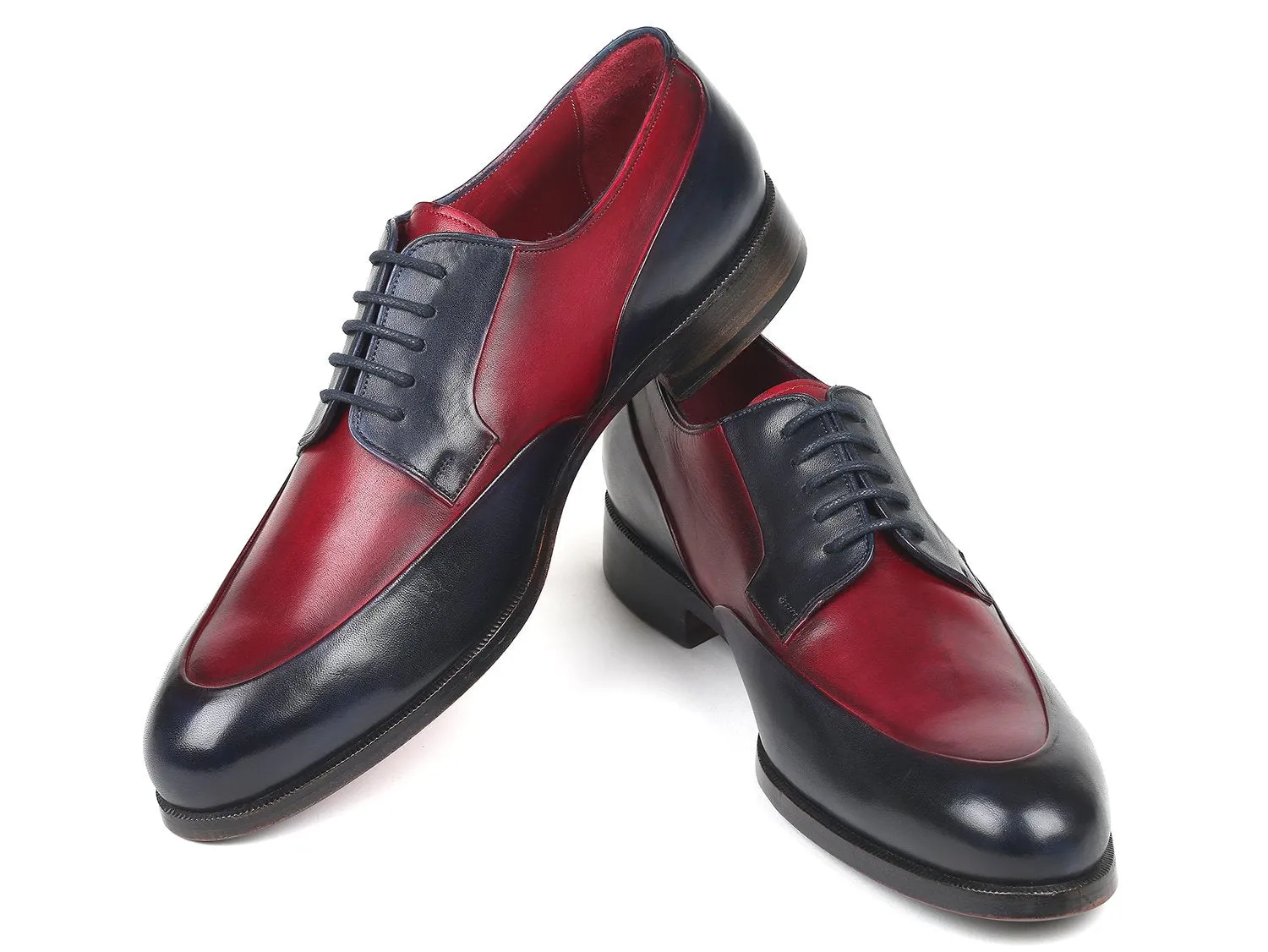 Paul Parkman Men's Derby Shoes in Bordeaux & Navy
