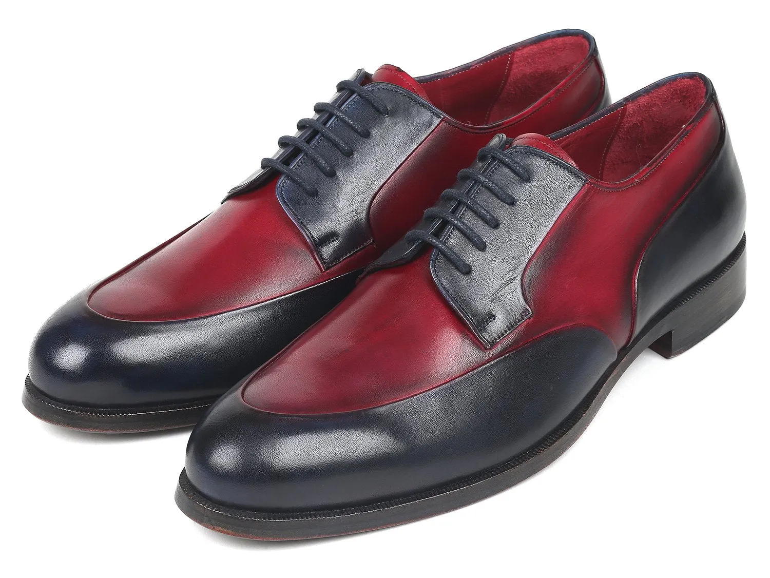 Paul Parkman Men's Derby Shoes in Bordeaux & Navy