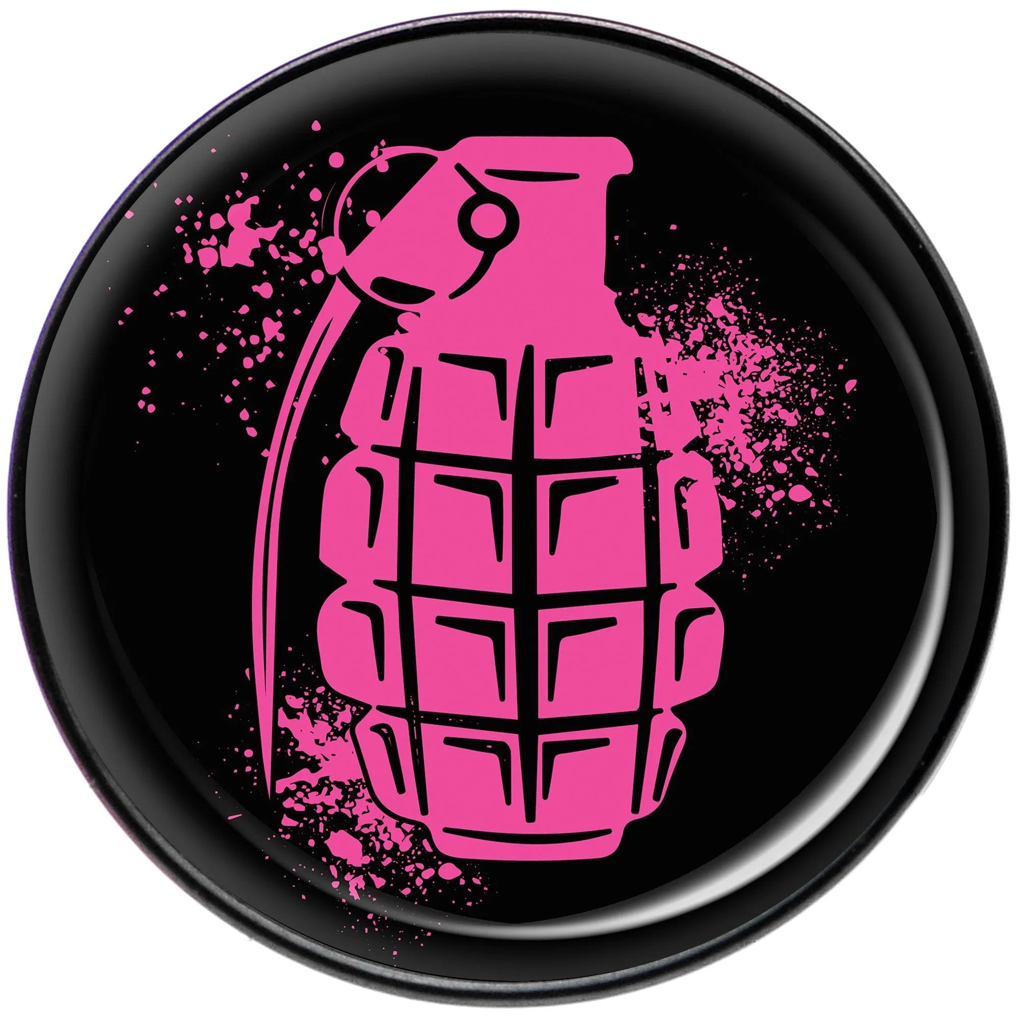 Pink Grenade Black Barbell Tongue Ring