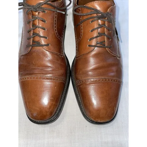 Pitti Shoes Firenze Italy Captoe Dress Shoes Mens Sz 9.5 M Brown Leather Oxfords