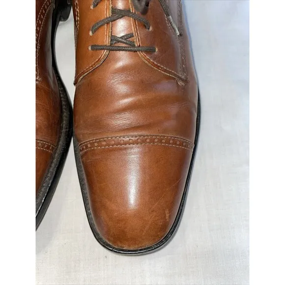 Pitti Shoes Firenze Italy Captoe Dress Shoes Mens Sz 9.5 M Brown Leather Oxfords
