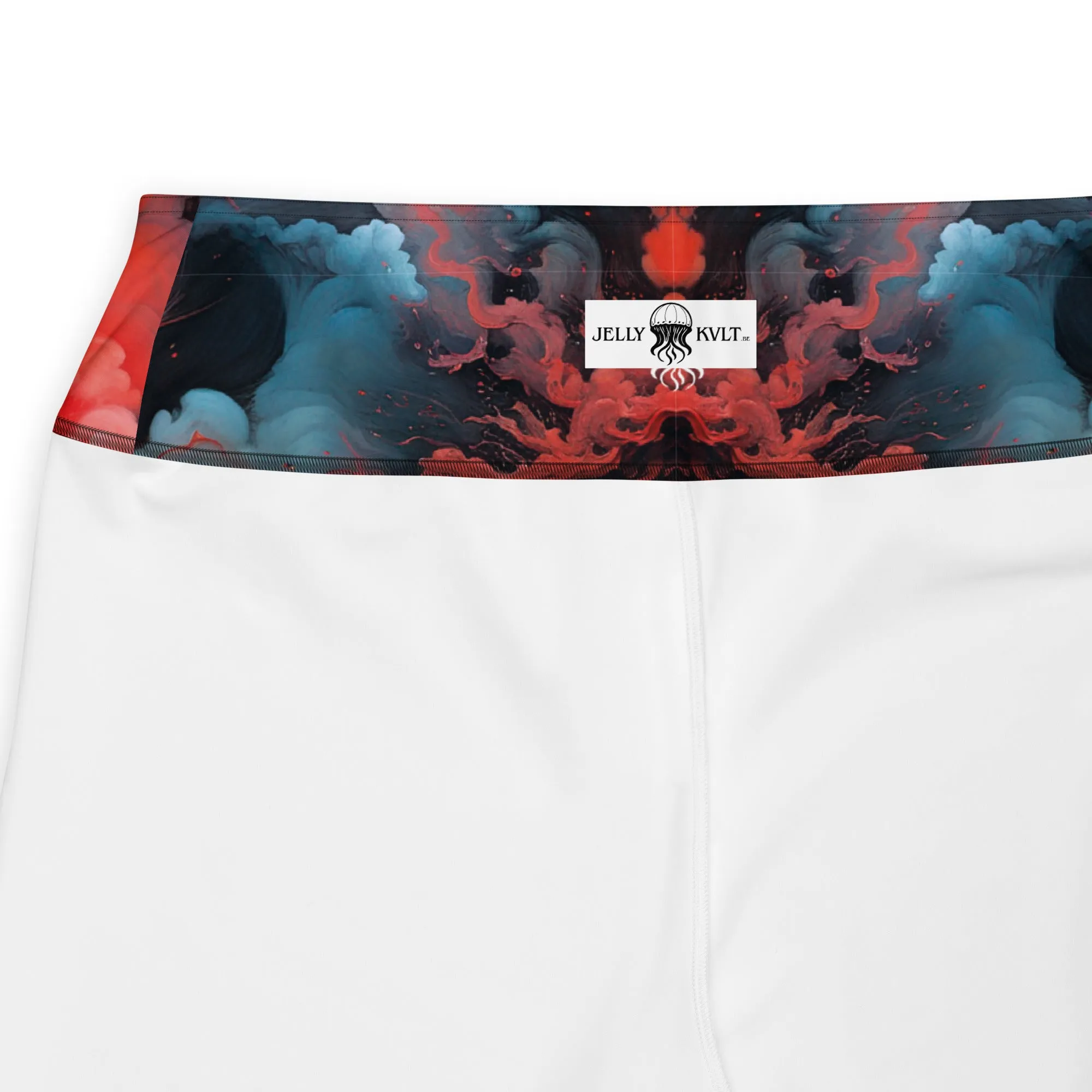 Plus Size Leggings - Ethereal Crimson Flow - Light