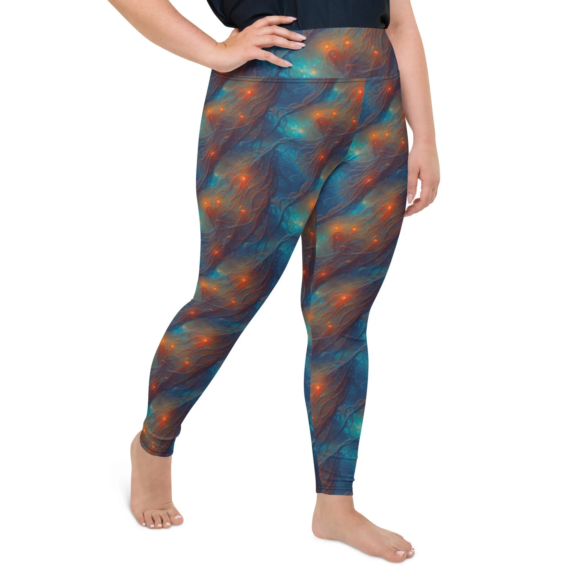 Plus Size Leggings - Nebular Nexus