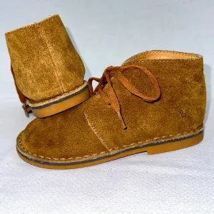 POLO Ralph Lauren Brown Suede Leather Lace-up Stitched Toddler 10 Chukka Booties