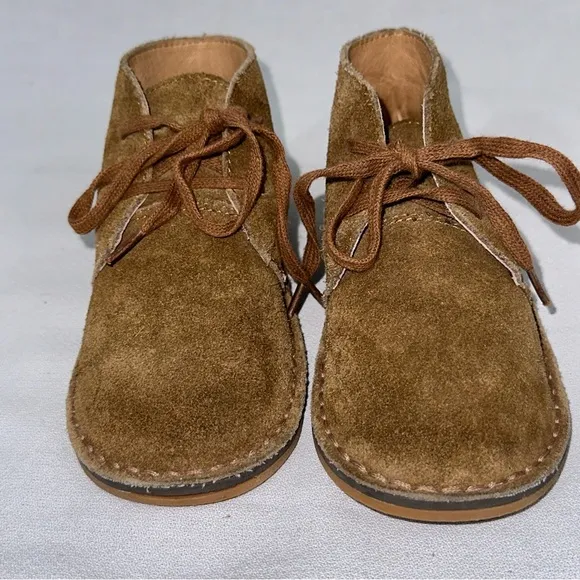 POLO Ralph Lauren Brown Suede Leather Lace-up Stitched Toddler 10 Chukka Booties