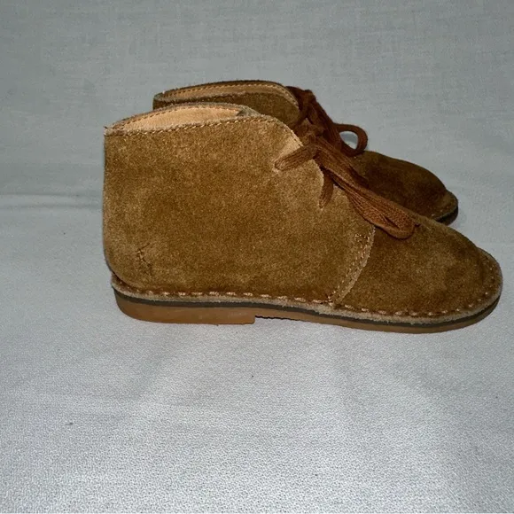 POLO Ralph Lauren Brown Suede Leather Lace-up Stitched Toddler 10 Chukka Booties