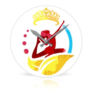 Primary Yoga <br>Round Acrylic Wall Clock 10.75"