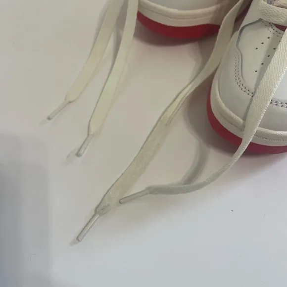 PUMA Slipstream Leather Sneaker Hi Top White Red Size 4 Kids NEW