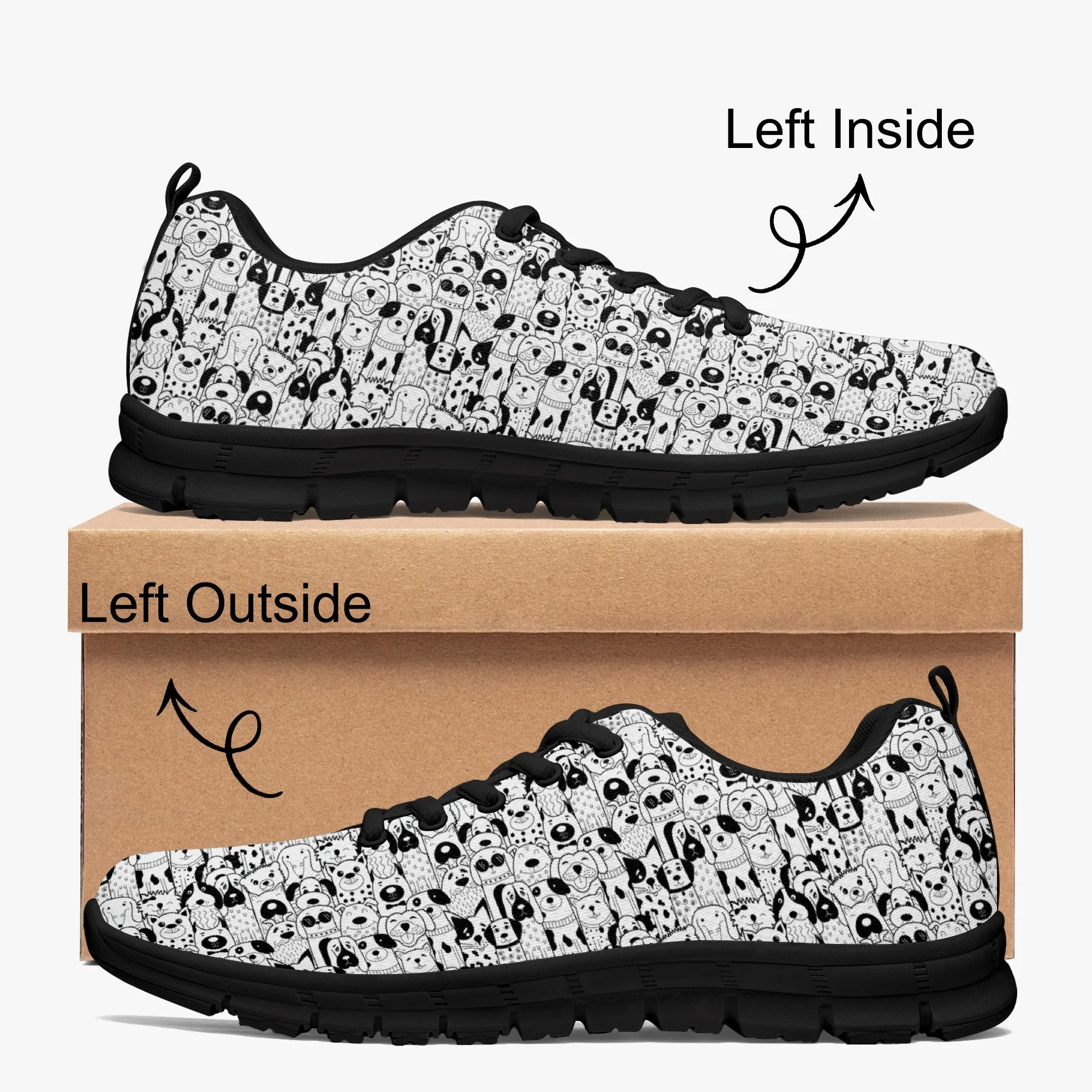 Puppy Dogs Printed Sneakers for Men Women, Running Shoes For Dog Lovers