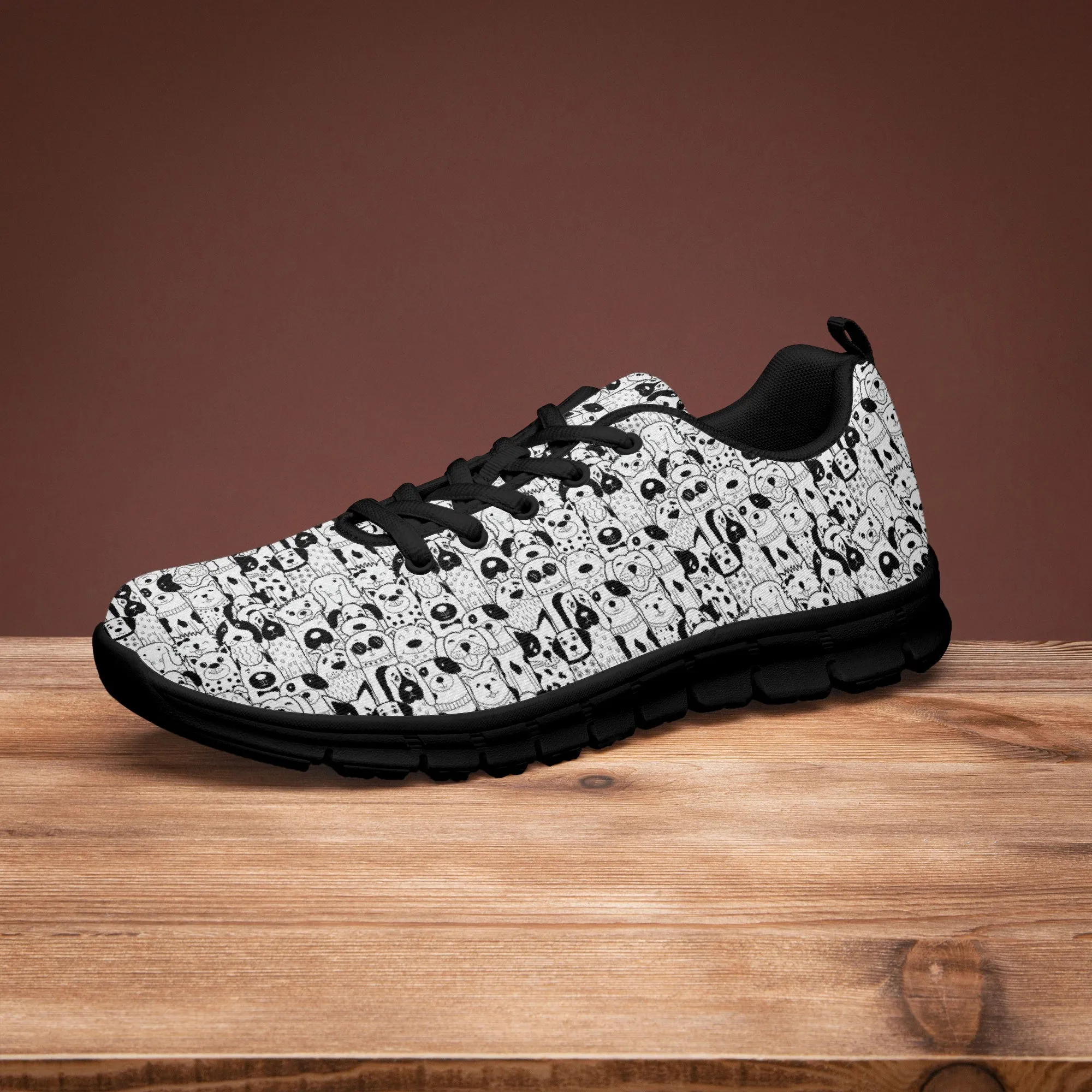 Puppy Dogs Printed Sneakers for Men Women, Running Shoes For Dog Lovers