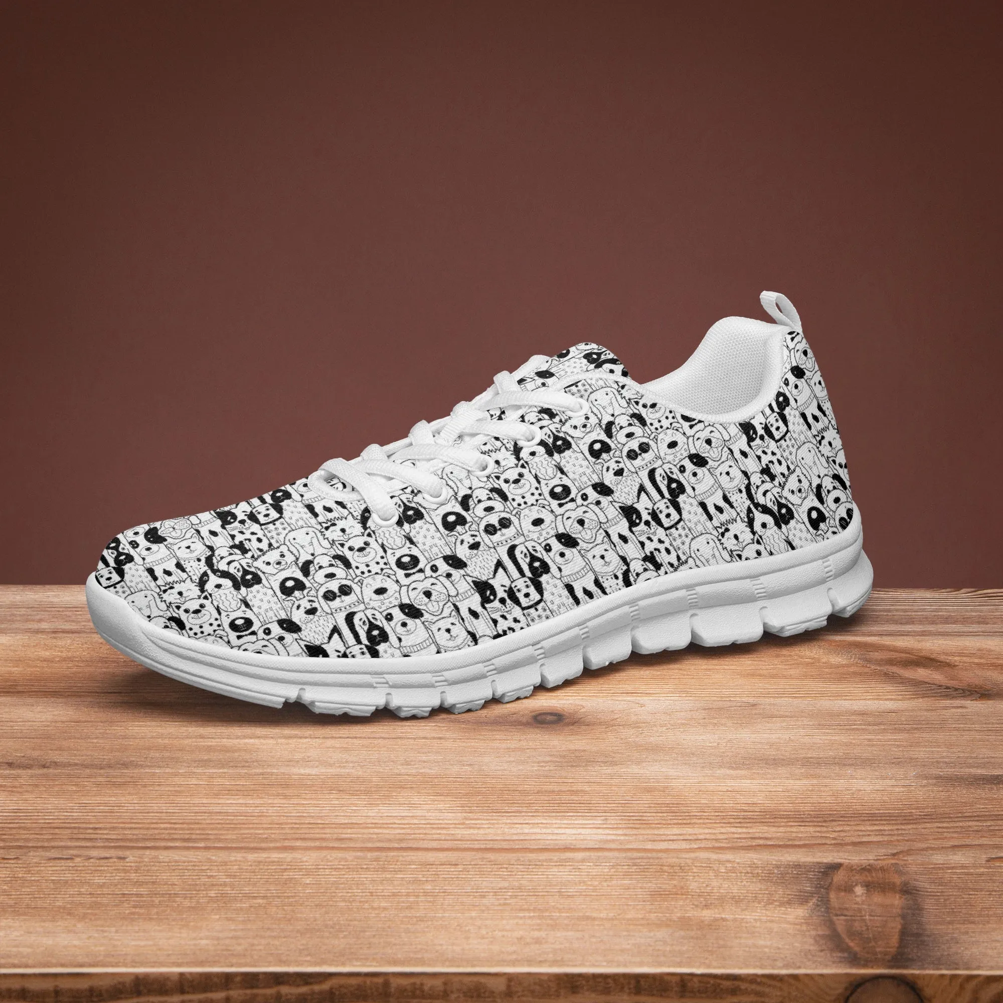 Puppy Dogs Printed Sneakers for Men Women, Running Shoes For Dog Lovers