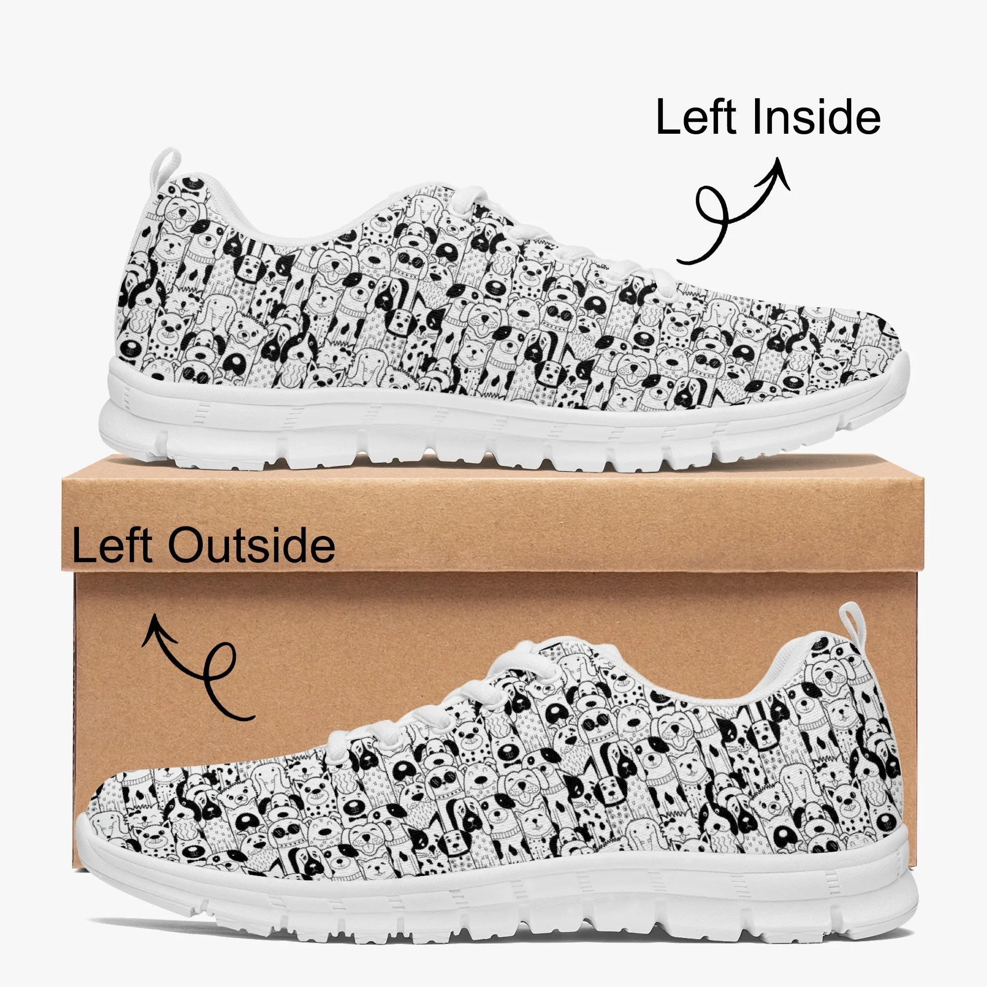 Puppy Dogs Printed Sneakers for Men Women, Running Shoes For Dog Lovers