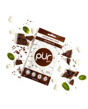 Pur Gum Sugar Free Chocolate Mint Gum Bag 80g 57 Pieces