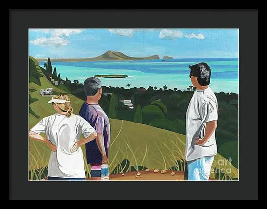 "Pillbox Hike" Windward Oahu, Lanikai, Beautiful View in Hawaii - Framed Print