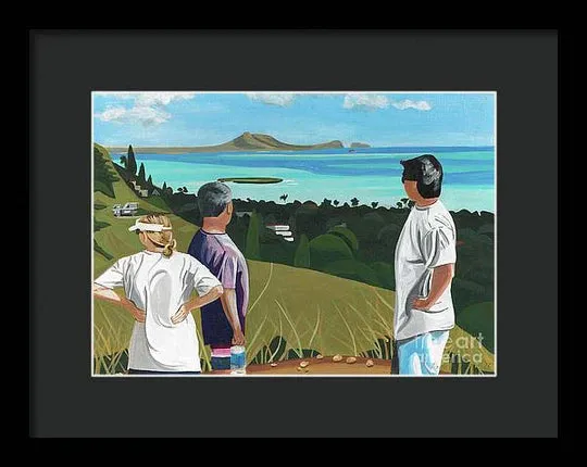 "Pillbox Hike" Windward Oahu, Lanikai, Beautiful View in Hawaii - Framed Print