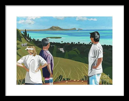 "Pillbox Hike" Windward Oahu, Lanikai, Beautiful View in Hawaii - Framed Print