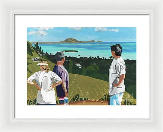 "Pillbox Hike" Windward Oahu, Lanikai, Beautiful View in Hawaii - Framed Print