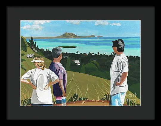 "Pillbox Hike" Windward Oahu, Lanikai, Beautiful View in Hawaii - Framed Print