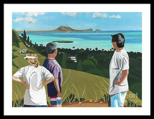 "Pillbox Hike" Windward Oahu, Lanikai, Beautiful View in Hawaii - Framed Print