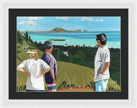 "Pillbox Hike" Windward Oahu, Lanikai, Beautiful View in Hawaii - Framed Print