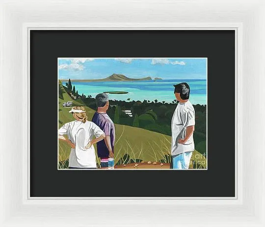 "Pillbox Hike" Windward Oahu, Lanikai, Beautiful View in Hawaii - Framed Print