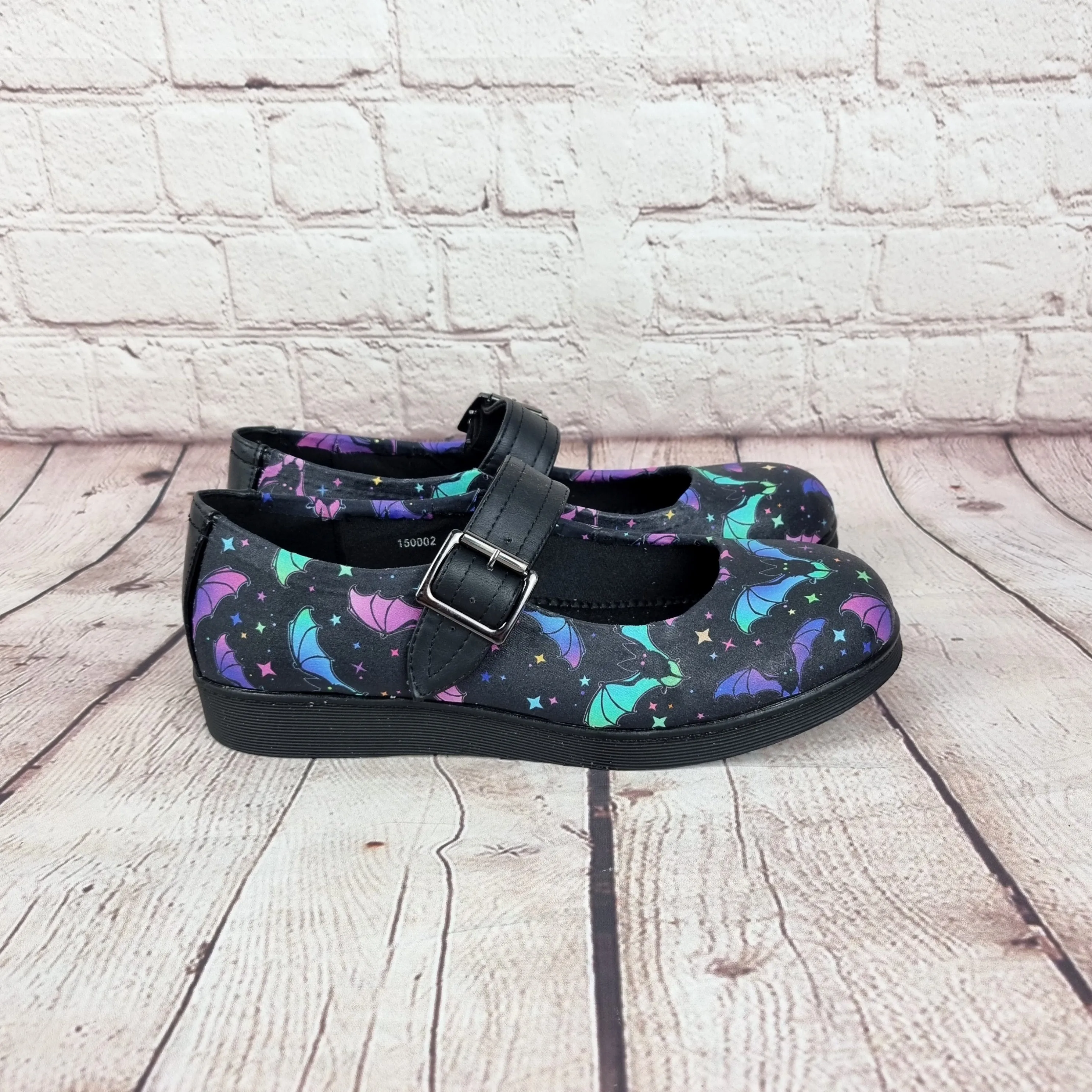 Rainbow Bats Mary Jane's Pumps