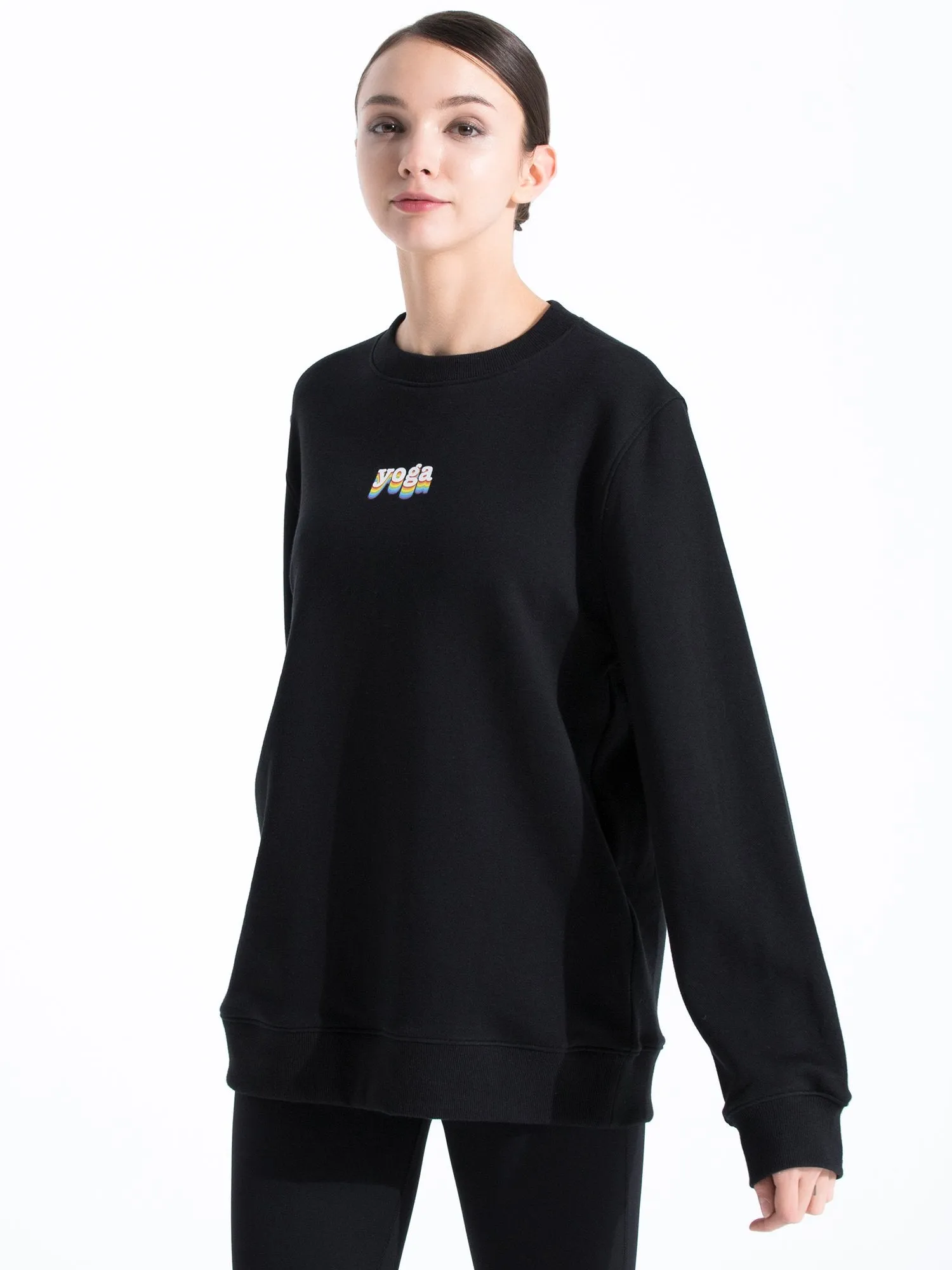 RAINBOW YOGA SWEATSHIRT, BLACK