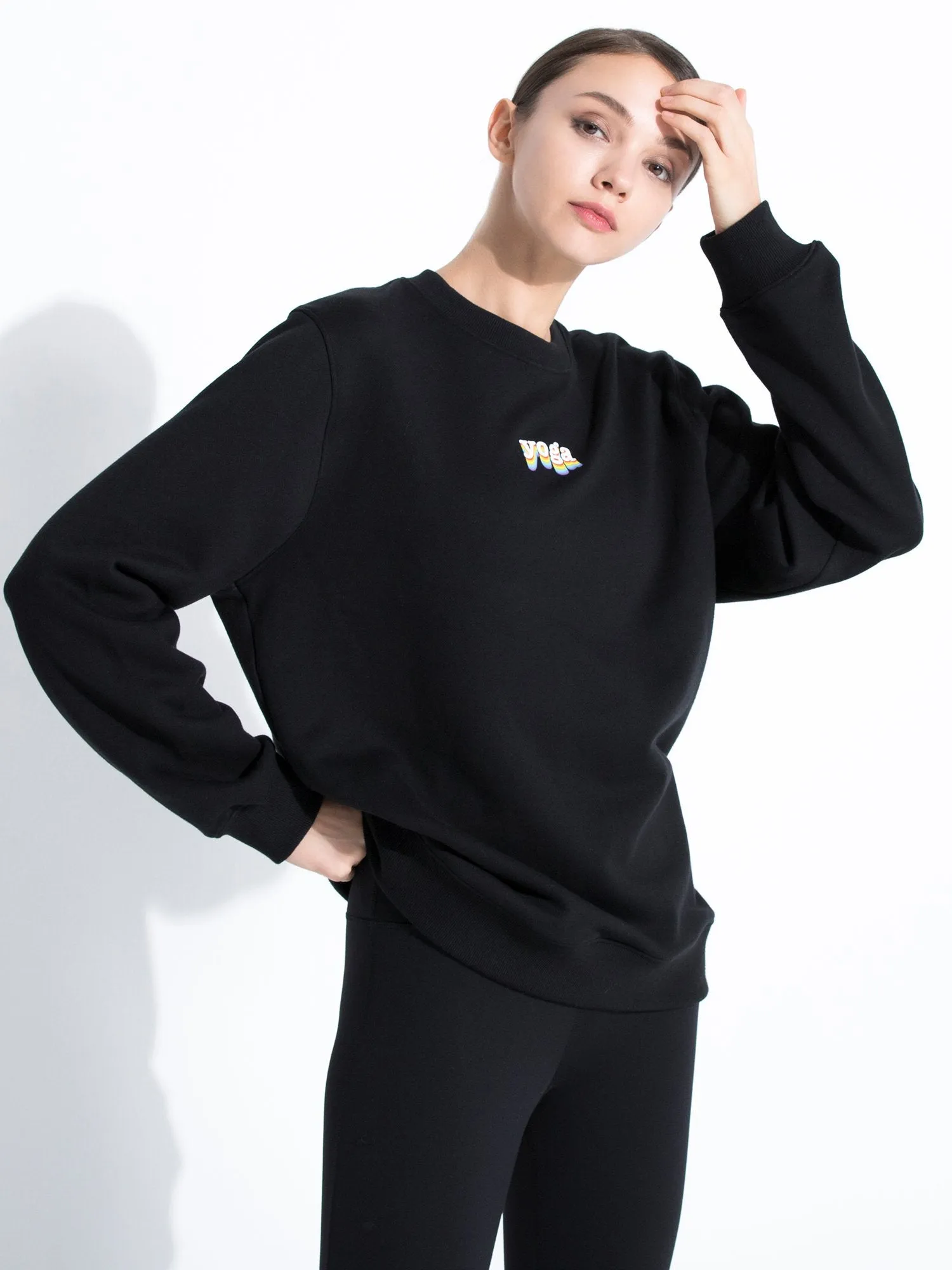 RAINBOW YOGA SWEATSHIRT, BLACK
