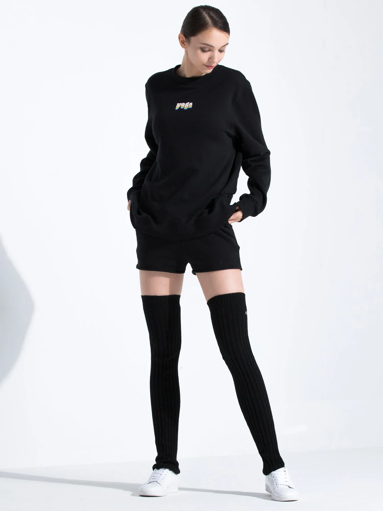 RAINBOW YOGA SWEATSHIRT, BLACK